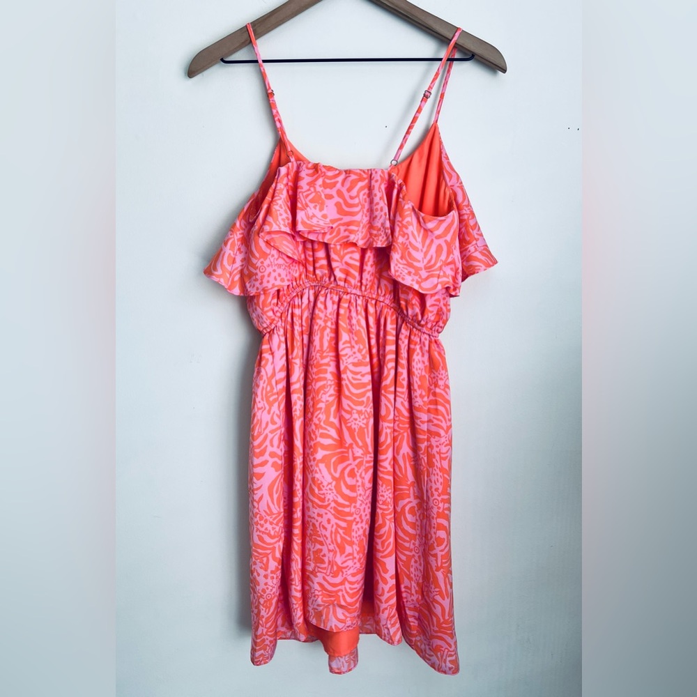 Lilly Pulitzer Target ruffle floral spaghetti straps mini dress S - Picture 2 of 7
